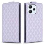 For Xiaomi Redmi 12 Diamond Lattice Vertical Flip Leather Phone Case(Purple)