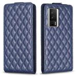 For Xiaomi Redmi K60 / K60 Pro Diamond Lattice Vertical Flip Leather Phone Case(Blue)