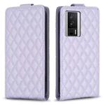 For Xiaomi Redmi K60 / K60 Pro Diamond Lattice Vertical Flip Leather Phone Case(Purple)