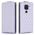 For Redmi Note 9 / 10X 4G Diamond Lattice Vertical Flip Leather Phone Case(Purple)