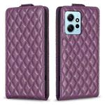 For Redmi Note 12 4G Global Diamond Lattice Vertical Flip Leather Phone Case(Dark Purple)