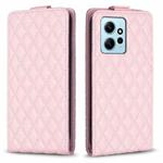 For Redmi Note 12 4G Global Diamond Lattice Vertical Flip Leather Phone Case(Pink)
