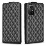 For Redmi Note 12S / 11 Global Diamond Lattice Vertical Flip Leather Phone Case(Black)