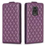 For Redmi Note 9 Pro / 9 Pro Max Diamond Lattice Vertical Flip Leather Phone Case(Dark Purple)