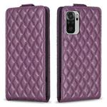 For Redmi Note 10 4G / Note 10S Diamond Lattice Vertical Flip Leather Phone Case(Dark Purple)