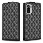 For Redmi Note 10 4G / Note 10S Diamond Lattice Vertical Flip Leather Phone Case(Black)