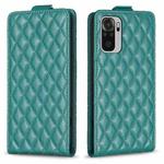 For Redmi Note 10 4G / Note 10S Diamond Lattice Vertical Flip Leather Phone Case(Green)