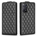 For Redmi Note 11 Pro 5G Global Diamond Lattice Vertical Flip Leather Phone Case(Black)