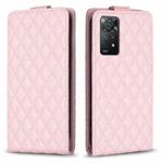 For Redmi Note 11 Pro 5G Global Diamond Lattice Vertical Flip Leather Phone Case(Pink)