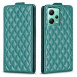 For Redmi Note 12 5G Global Diamond Lattice Vertical Flip Leather Phone Case(Green)