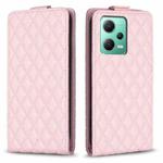 For Redmi Note 12 5G Global Diamond Lattice Vertical Flip Leather Phone Case(Pink)