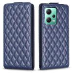For Redmi Note 12 5G Global Diamond Lattice Vertical Flip Leather Phone Case(Blue)
