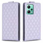 For Redmi Note 12 5G Global Diamond Lattice Vertical Flip Leather Phone Case(Purple)