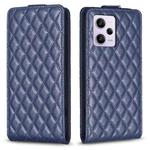 For Redmi Note 12 Pro Global Diamond Lattice Vertical Flip Leather Phone Case(Blue)