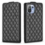 For Xiaomi Mi 11 Lite Diamond Lattice Vertical Flip Leather Phone Case(Black)