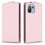 For Xiaomi Mi 11 Lite Diamond Lattice Vertical Flip Leather Phone Case(Pink)