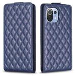 For Xiaomi Mi 11 Lite Diamond Lattice Vertical Flip Leather Phone Case(Blue)