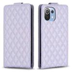 For Xiaomi Mi 11 Lite Diamond Lattice Vertical Flip Leather Phone Case(Purple)