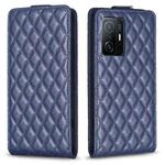 For Xiaomi Mi 11T / 11T Pro Diamond Lattice Vertical Flip Leather Phone Case(Blue)