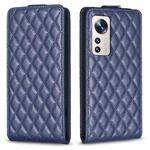 For Xiaomi 12 Lite Diamond Lattice Vertical Flip Leather Phone Case(Blue)