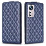 For Xiaomi 12 Diamond Lattice Vertical Flip Leather Phone Case(Blue)