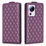 For Xiaomi 13 Lite / Civi 2 Diamond Lattice Vertical Flip Leather Phone Case(Dark Purple)
