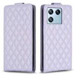 For Xiaomi 13 Pro Diamond Lattice Vertical Flip Leather Phone Case(Purple)