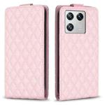 For Xiaomi 13 Diamond Lattice Vertical Flip Leather Phone Case(Pink)