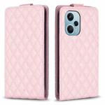 For Redmi Note 12 Turbo Diamond Lattice Vertical Flip Leather Phone Case(Pink)