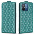 For Xiaomi Poco C55 / Redmi 12C Diamond Lattice Vertical Flip Leather Phone Case(Green)