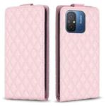 For Xiaomi Poco C55 / Redmi 12C Diamond Lattice Vertical Flip Leather Phone Case(Pink)