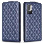 For Redmi Note 10 5G /Note 10T 5G Diamond Lattice Vertical Flip Leather Phone Case(Blue)