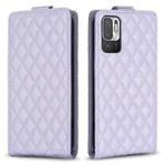 For Redmi Note 10 5G /Note 10T 5G Diamond Lattice Vertical Flip Leather Phone Case(Purple)