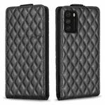 For Redmi Note 9 4G Diamond Lattice Vertical Flip Leather Phone Case(Black)