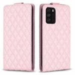 For Redmi Note 9 4G Diamond Lattice Vertical Flip Leather Phone Case(Pink)