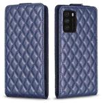 For Redmi Note 9 4G Diamond Lattice Vertical Flip Leather Phone Case(Blue)