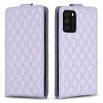 For Redmi Note 9 4G Diamond Lattice Vertical Flip Leather Phone Case(Purple)