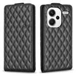 For Xiaomi Redmi Note 13 Pro+ 5G Diamond Lattice Vertical Flip Leather Phone Case(Black)