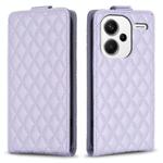 For Xiaomi Redmi Note 13 Pro+ Diamond Lattice Vertical Flip Leather Phone Case(Purple)