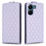 For Xiaomi Redmi 13C Diamond Lattice Vertical Flip Leather Phone Case(Purple)