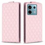 For Xiaomi Redmi Note 13 Pro 4G Global Diamond Lattice Vertical Flip Leather Phone Case(Pink)