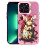 For iPhone 13 Pro Max Animal Pattern PC Phone Case(Rabbit)