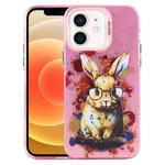For iPhone 12 Animal Pattern PC Phone Case(Rabbit)