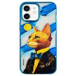 For iPhone 11 Oil Painting Pattern PC Phone Case(Mr Cat)