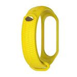 For Xiaomi Mi Band 3 / 4 Mijobs Honeycomb Textured Silicone Watch Band, Aurora Positive Buckle(Yellow)