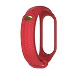 For Xiaomi Mi Band 3 / 4 Mijobs Honeycomb Textured Silicone Watch Band, Aurora Positive Buckle(Red)