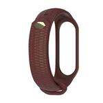 For Xiaomi Mi Band 3 / 4 Mijobs Honeycomb Textured Silicone Watch Band, Aurora Positive Buckle(Wine Red)