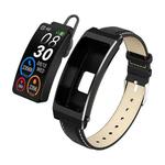 K13S 1.14 inch TFT Screen Leather Strap Smart Calling Bracelet Supports Sleep Management/Blood Oxygen Monitoring(Black)