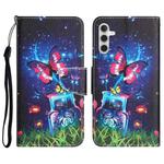 For Samsung Galaxy S23 FE 5G Colored Drawing Leather Phone Case(Bottle Butterfly)