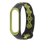 For Xiaomi Mi Band 3 / 4 Mijobs Sporty Fashion Two-color Silicone Watch Band(Dark Green)